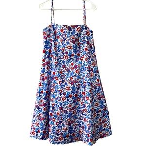 Ann Taylor Dress Sleeveless Red, White, Blue with Spaghetti Straps 12